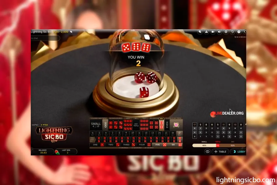 Lightning Sic Bo Demo Preview